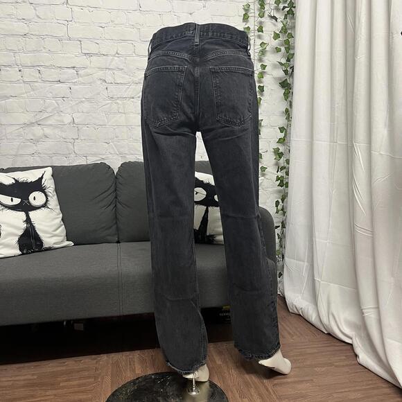Agolde Black Mid Rise Straight Leg Lana Jean Size 26 - Picture 4 of 9